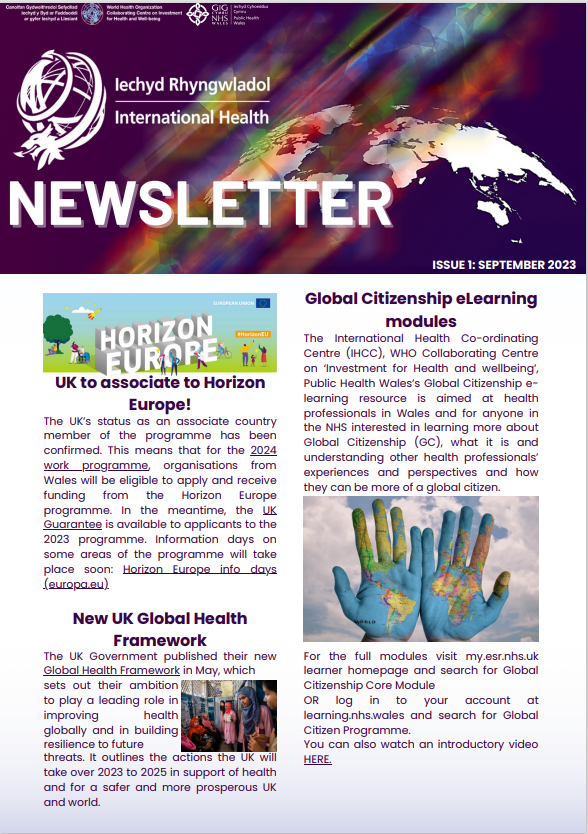International Health Coordination Centre’s (IHCC) International Health Newsletter Issue 1: September 2023