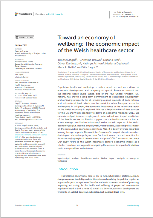 Toward an economy of wellbeing: The economic impact of the Welsh ...